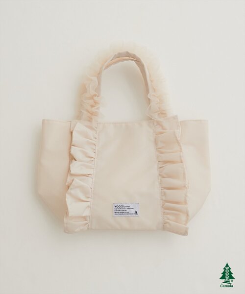 natural couture(ナチュラルクチュール)の「【WOODS × natural couture】ショルダー付きフリルミニトート(トートバッグ・レディース・ピンク/ブルー/ブラック/アイボリー・FREE)」の18枚目の写真