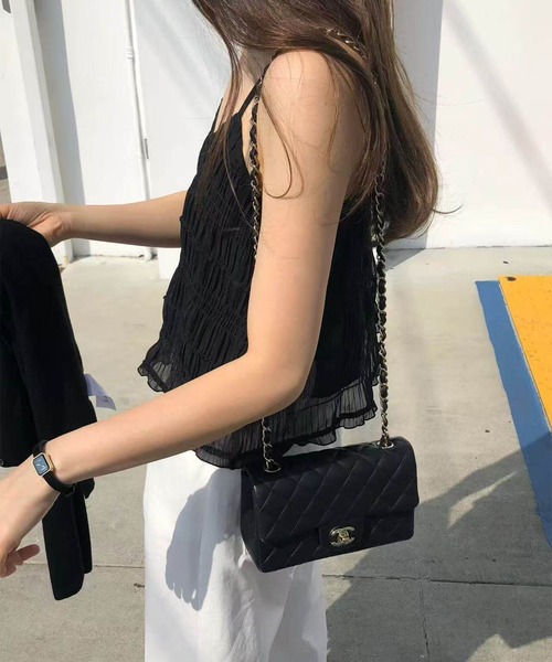 leune（ルネ）の「シャーリングキャミビスチェ（キャミソール・レディース・ブラック/アイボリー・FREE）」の13枚目の写真