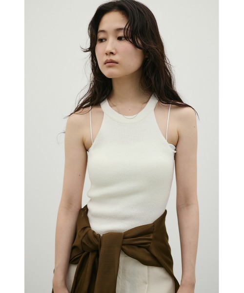 STYLEMIXER(スタイルミキサー)の「アメスリブークレニットトップ(タンクトップ・レディース・ホワイト/チャコールグレー/レッド・FREE)」の7枚目の写真