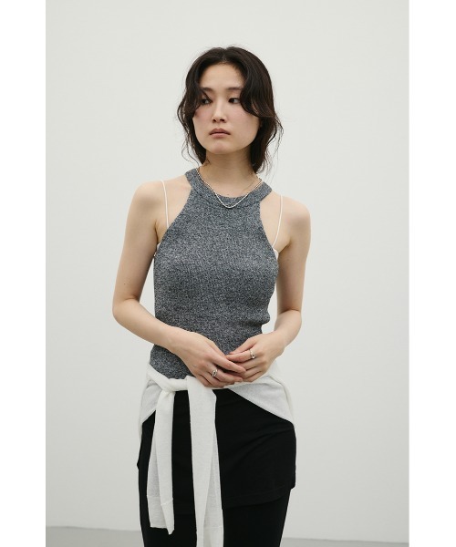 STYLEMIXER(スタイルミキサー)の「アメスリブークレニットトップ(タンクトップ・レディース・ホワイト/チャコールグレー/レッド・FREE)」の14枚目の写真