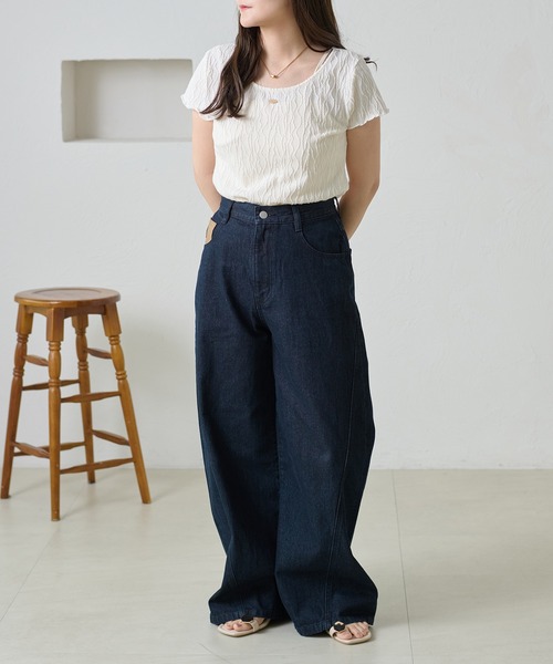 apres jour clair(アプレジュールクレア)の「【apres jour clair】デザインカーブデニムパンツ(デニムパンツ・レディース・インディゴブルー/ライトブルー/オフホワイト・SMALL/MEDIUM/LARGE)」の10枚目の写真