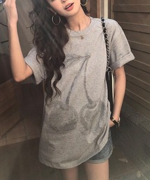 26SS/フルーツプリントコットンルーズTシャツ