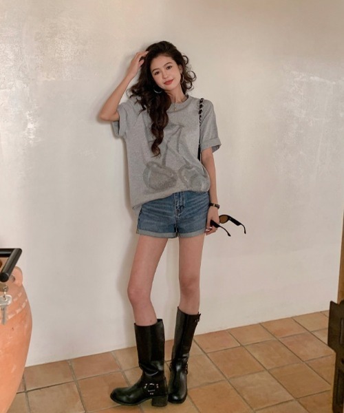 CHUN CHUN NOTES(チュンチュンノーツ)の「26SS/フルーツプリントコットンルーズTシャツ(Tシャツ/カットソー・レディース・グレー/ホワイト・F)」の9枚目の写真