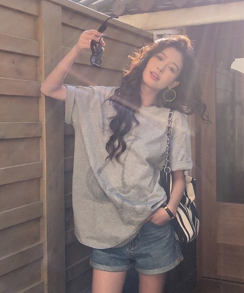 CHUN CHUN NOTES(チュンチュンノーツ)の「26SS/フルーツプリントコットンルーズTシャツ(Tシャツ/カットソー・レディース・グレー/ホワイト・F)」の17枚目の写真
