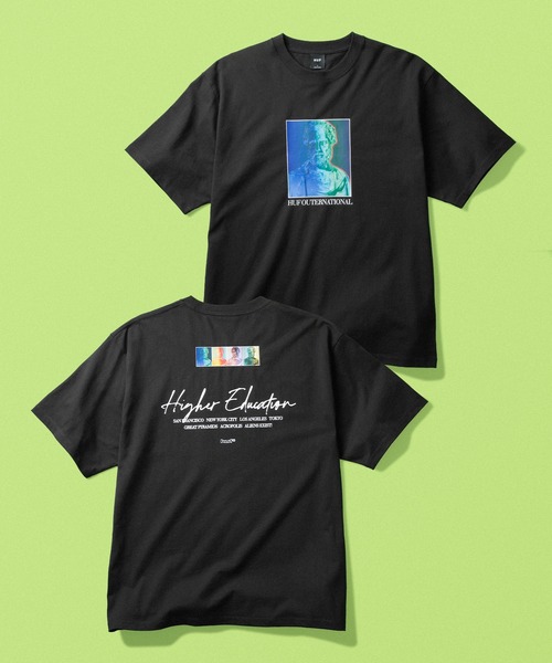 HUF（ハフ）の「HIGHER EDUCATION TEE（Tシャツ/カットソー・メンズ・ブラック/ホワイト・XXL/XL/L/M/S）」の2枚目の写真