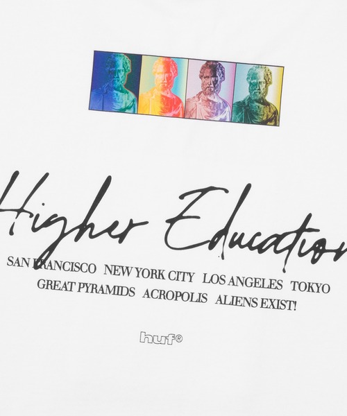 HUF（ハフ）の「HIGHER EDUCATION TEE（Tシャツ/カットソー・メンズ・ブラック/ホワイト・XXL/XL/L/M/S）」の7枚目の写真