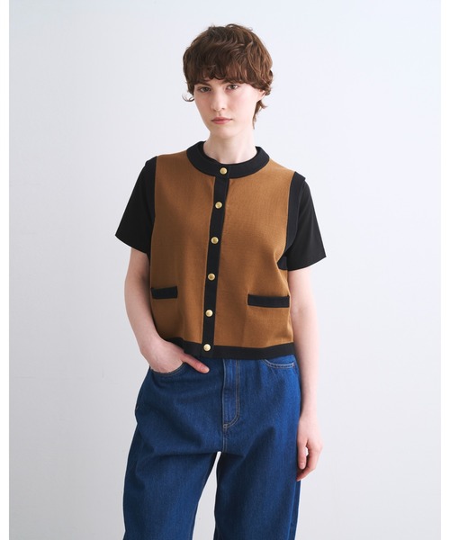 Traditional Weatherwear(トラディショナルウェザーウェア)の「ARKLEY VS KNIT(ニット/セーター・レディース・ネイビー系/キャメル/チョコ・S)」の3枚目の写真