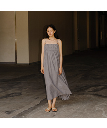 Ethnic stripe shirring dress_2colors