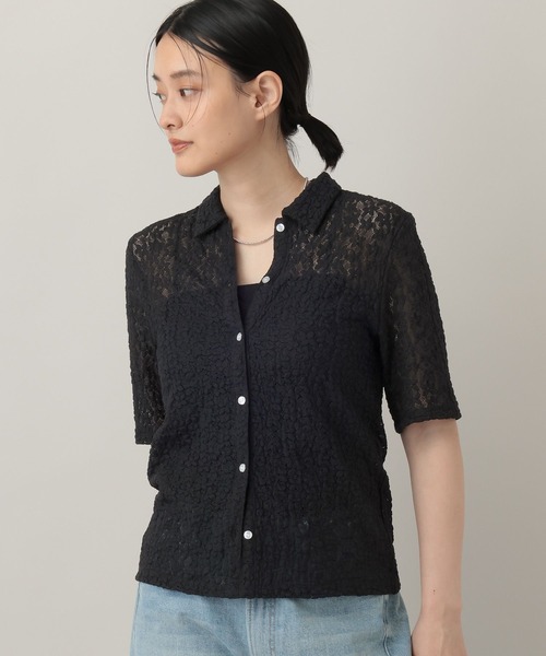 A part by(アパートバイ)の「レースエリツキプルオーバー_5分袖(Tシャツ/カットソー・レディース・ブラック/ライトベージュ/オフホワイト・FREE)」の20枚目の写真