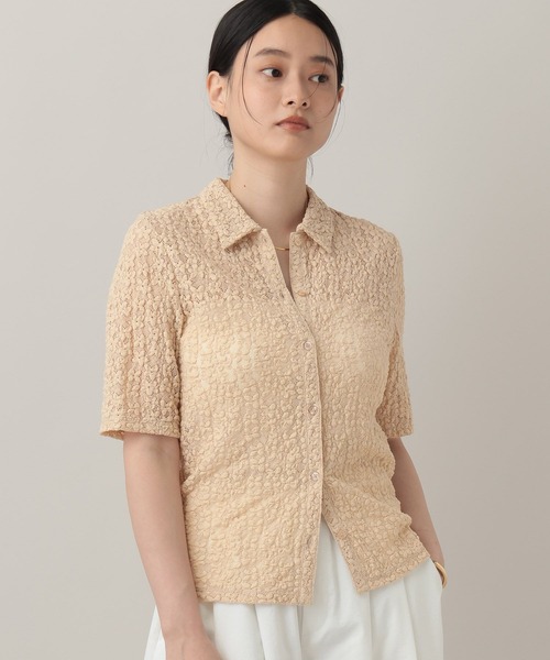 A part by(アパートバイ)の「レースエリツキプルオーバー_5分袖(Tシャツ/カットソー・レディース・ブラック/ライトベージュ/オフホワイト・FREE)」の14枚目の写真