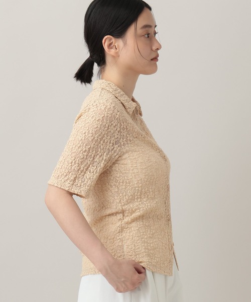 A part by(アパートバイ)の「レースエリツキプルオーバー_5分袖(Tシャツ/カットソー・レディース・ブラック/ライトベージュ/オフホワイト・FREE)」の15枚目の写真