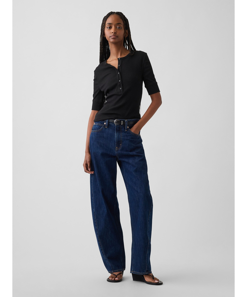 GAP(ギャップ)の「リブ ヘンリートップス(Tシャツ/カットソー・レディース・ブルー/ホワイト/ブラック・XS/L/S/XL/M/XXS)」の10枚目の写真