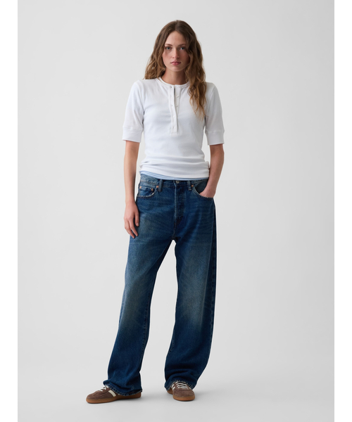 GAP(ギャップ)の「リブ ヘンリートップス(Tシャツ/カットソー・レディース・ブルー/ホワイト/ブラック・XS/L/S/XL/M/XXS)」の11枚目の写真