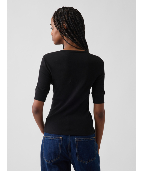 GAP(ギャップ)の「リブ ヘンリートップス(Tシャツ/カットソー・レディース・ブルー/ホワイト/ブラック・XS/L/S/XL/M/XXS)」の12枚目の写真