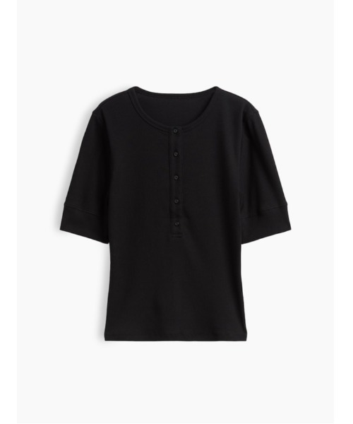 GAP(ギャップ)の「リブ ヘンリートップス(Tシャツ/カットソー・レディース・ブルー/ホワイト/ブラック・XS/L/S/XL/M/XXS)」の4枚目の写真