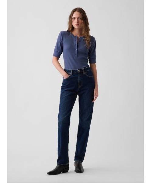 GAP(ギャップ)の「リブ ヘンリートップス(Tシャツ/カットソー・レディース・ブルー/ホワイト/ブラック・XS/L/S/XL/M/XXS)」の6枚目の写真