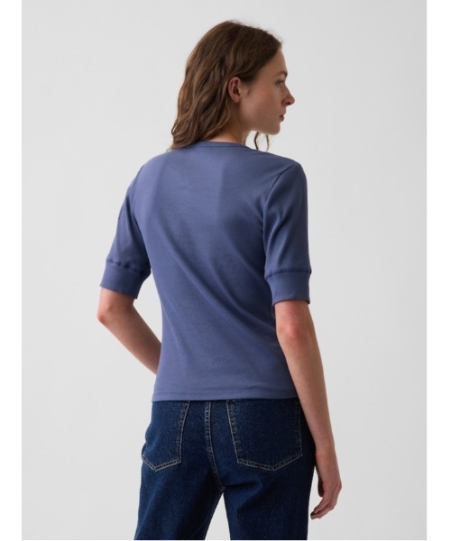 GAP(ギャップ)の「リブ ヘンリートップス(Tシャツ/カットソー・レディース・ブルー/ホワイト/ブラック・XS/L/S/XL/M/XXS)」の7枚目の写真