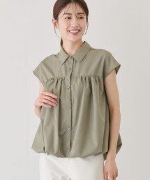バルーン半袖ブラウス