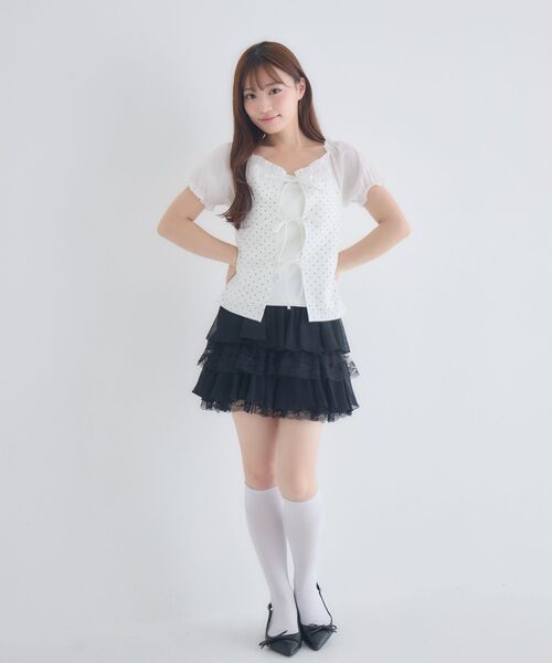 ems excite(エムズエキサイト)の「ドット柄レイヤード風CT(Tシャツ/カットソー・レディース・ホワイト系その他/ブラック系その他4/ブラウン系その他4・FREE)」の5枚目の写真