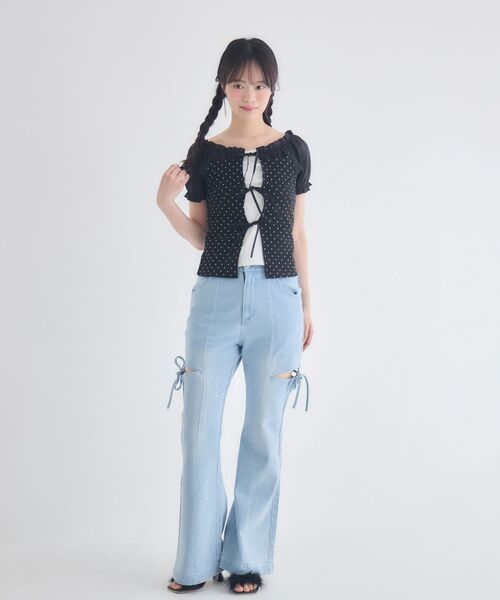 ems excite(エムズエキサイト)の「ドット柄レイヤード風CT(Tシャツ/カットソー・レディース・ホワイト系その他/ブラック系その他4/ブラウン系その他4・FREE)」の12枚目の写真