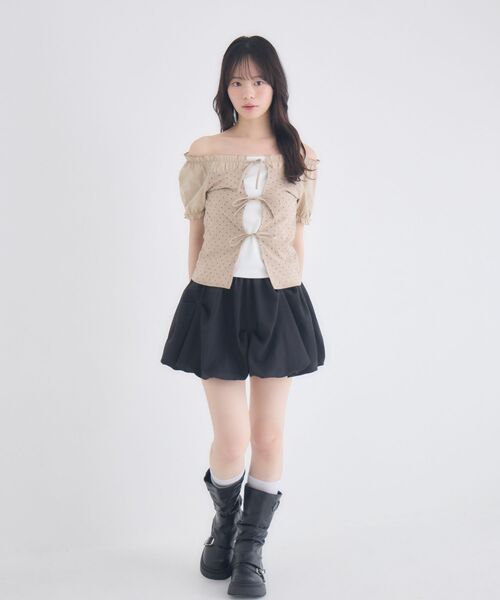 ems excite(エムズエキサイト)の「ドット柄レイヤード風CT(Tシャツ/カットソー・レディース・ホワイト系その他/ブラック系その他4/ブラウン系その他4・FREE)」の19枚目の写真