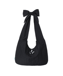 MIRECO（ミレコ）の「DOLLY RIBBON BUTTON HOBO BAG BLACK（ショルダーバッグ）」