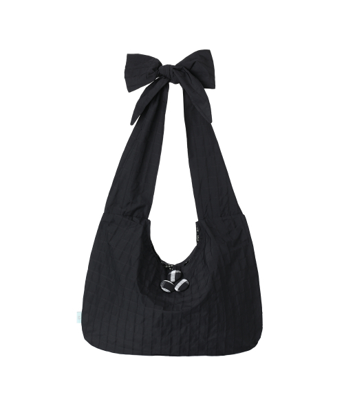 MIRECO(ミレコ)の「DOLLY RIBBON BUTTON HOBO BAG BLACK(ショルダーバッグ・レディース・その他・FREE)」の1枚目の写真