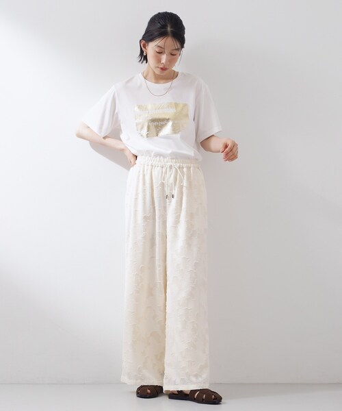 THE SHOP TK (ザ ショップ ティーケー )の「フラワーカットジャカードパンツ(その他パンツ・レディース・オフホワイト/ブラック・13/12)」の12枚目の写真