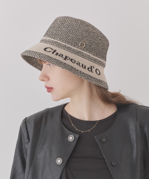 Chapeau d' O(シャポードオー)の「Chapeau d' O Jaquard Logo Thermo Hat / シャポードオー(ハット・レディース・ブラック/ピンク/ライトベージュ・M/57.5cm)」の4枚目の写真