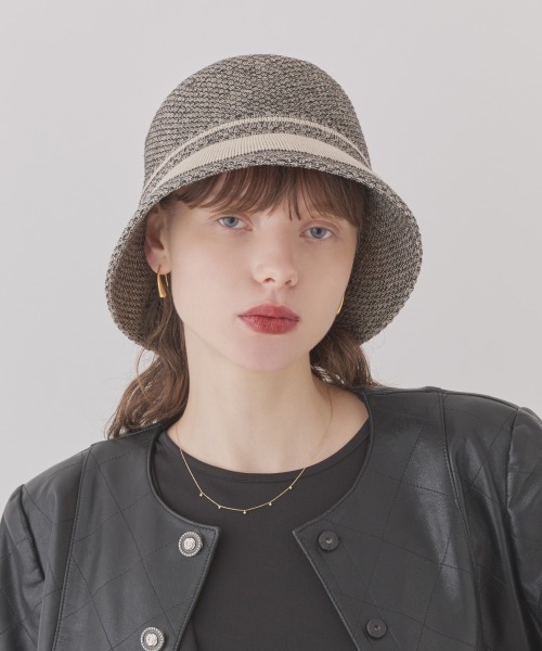 Chapeau d' O(シャポードオー)の「Chapeau d' O Jaquard Logo Thermo Hat / シャポードオー(ハット・レディース・ブラック/ピンク/ライトベージュ・M/57.5cm)」の5枚目の写真