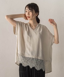 Droite lautreamont（ドロワットロートレアモン）の「【WEB限定】キーネックレース切替ブラウス（シャツ/ブラウス）」