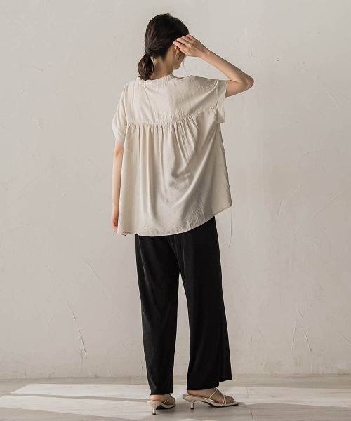 Droite lautreamont(ドロワットロートレアモン)の「【WEB限定】キーネックレース切替ブラウス(シャツ/ブラウス・レディース・ボルドー/ベージュ/ブラック・M)」の21枚目の写真