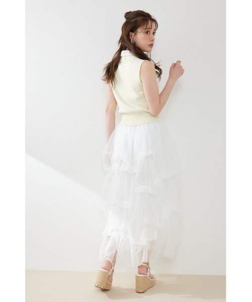rienda(リエンダ)の「ランダムギャザーチュールスカート 秋服 冬服(スカート・レディース・ホワイト/ライトグレー/ブラウン・SMALL/MEDIUM)」の6枚目の写真