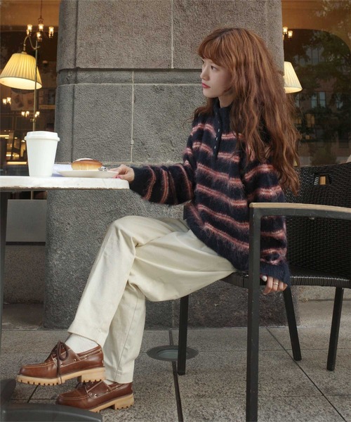 miette(ミエット)の「プチハイヘンリーネックシャギーニットプルオーバー(ニット/セーター・レディース・カーキ/ブラウン/ネイビー・FREE)」の15枚目の写真