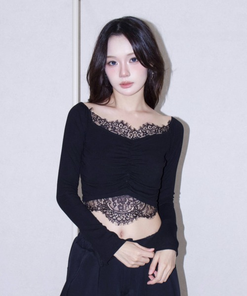 REINE NOIRE(レーヌノワール)の「black lace tops. / ブラック レース トップス(Tシャツ/カットソー・レディース・ブラック・FREE)」の11枚目の写真