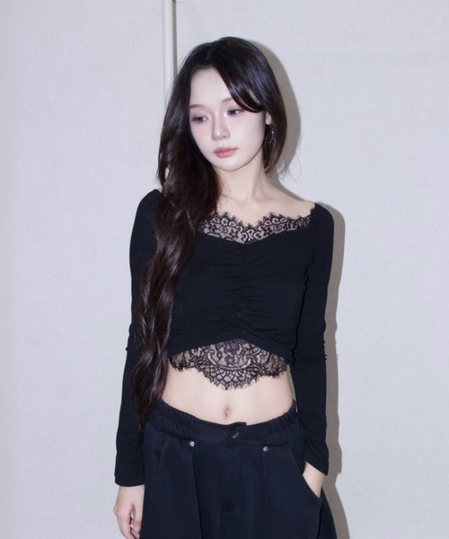 REINE NOIRE(レーヌノワール)の「black lace tops. / ブラック レース トップス(Tシャツ/カットソー・レディース・ブラック・FREE)」の7枚目の写真