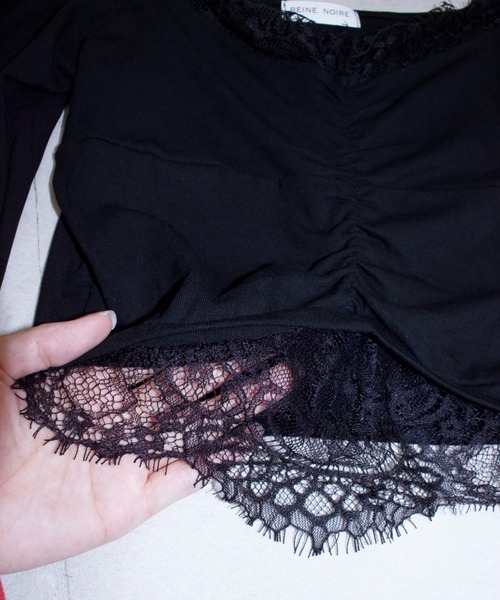 REINE NOIRE(レーヌノワール)の「black lace tops. / ブラック レース トップス(Tシャツ/カットソー・レディース・ブラック・FREE)」の8枚目の写真