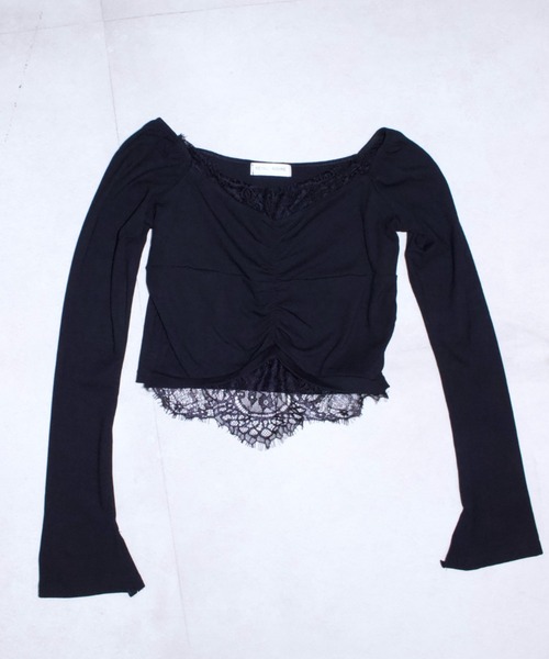 REINE NOIRE(レーヌノワール)の「black lace tops. / ブラック レース トップス(Tシャツ/カットソー・レディース・ブラック・FREE)」の2枚目の写真