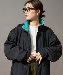 限定展開 DISCUS ATHLETIC × FREAK'S STORE/ディスカスアスレチック 別注 ナイロン 裏配色 フリース スタンドカラー ブルゾン