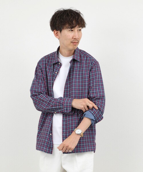 NOLLEY’S(ノーリーズ)の「ダブルガーゼ レギュラーカラーオーバーシャツ 26AW(シャツ/ブラウス・メンズ・アイボリー/ネイビー/グレイッシュブルー・XL/L/M/S)」の19枚目の写真
