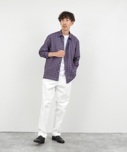 NOLLEY’S(ノーリーズ)の「ダブルガーゼ レギュラーカラーオーバーシャツ 26AW(シャツ/ブラウス・メンズ・アイボリー/ネイビー/グレイッシュブルー・XL/L/M/S)」の20枚目の写真