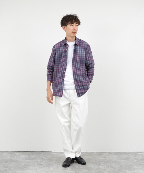 NOLLEY’S(ノーリーズ)の「ダブルガーゼ レギュラーカラーオーバーシャツ 26AW(シャツ/ブラウス・メンズ・アイボリー/ネイビー/グレイッシュブルー・XL/L/M/S)」の21枚目の写真