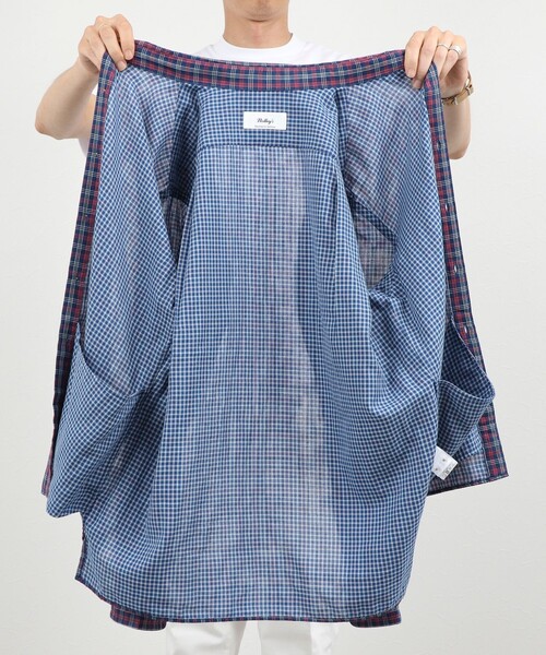 NOLLEY’S(ノーリーズ)の「ダブルガーゼ レギュラーカラーオーバーシャツ 26AW(シャツ/ブラウス・メンズ・アイボリー/ネイビー/グレイッシュブルー・XL/L/M/S)」の22枚目の写真