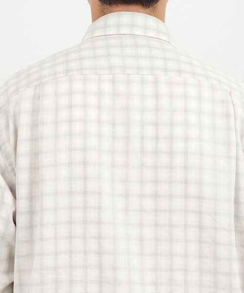 NOLLEY’S(ノーリーズ)の「ダブルガーゼ レギュラーカラーオーバーシャツ 26AW(シャツ/ブラウス・メンズ・アイボリー/ネイビー/グレイッシュブルー・XL/L/M/S)」の8枚目の写真