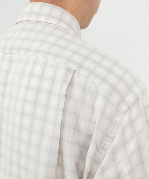 NOLLEY’S(ノーリーズ)の「ダブルガーゼ レギュラーカラーオーバーシャツ 26AW(シャツ/ブラウス・メンズ・アイボリー/ネイビー/グレイッシュブルー・XL/L/M/S)」の9枚目の写真