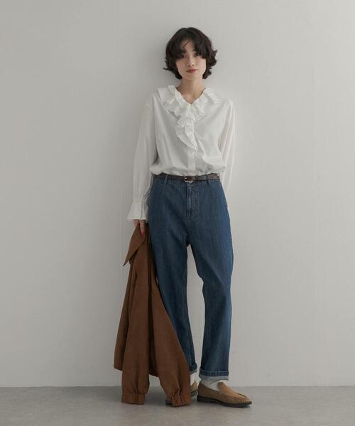 URBAN RESEARCH DOORS(アーバンリサーチドアーズ)の「レースラッフルブラウス(シャツ/ブラウス・レディース・ブラウン/オフホワイト・FREE)」の9枚目の写真