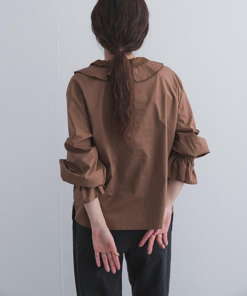 URBAN RESEARCH DOORS(アーバンリサーチドアーズ)の「レースラッフルブラウス(シャツ/ブラウス・レディース・ブラウン/オフホワイト・FREE)」の14枚目の写真
