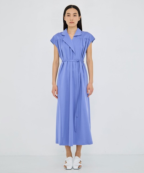 AKIRANAKA(アキラナカ)の「【AKIRANAKA/アキラナカ】Silva combi tex jersey dress BL(シャツワンピース・レディース・ブルー/ネイビー/ブラック・2/1)」の9枚目の写真