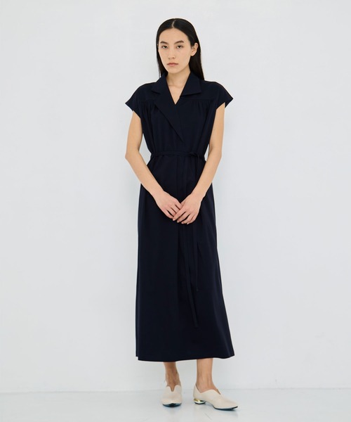 AKIRANAKA(アキラナカ)の「【AKIRANAKA/アキラナカ】Silva combi tex jersey dress BL(シャツワンピース・レディース・ブルー/ネイビー/ブラック・2/1)」の15枚目の写真