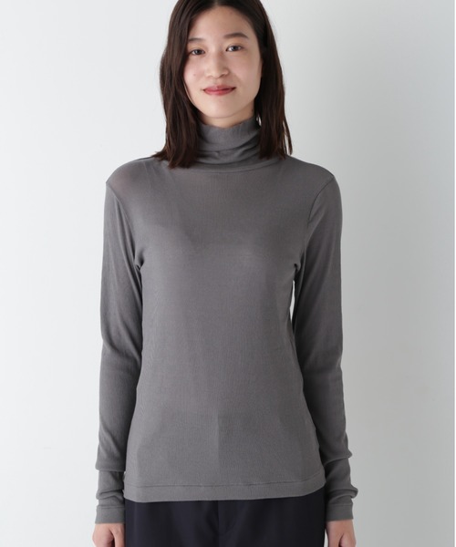 human woman(ヒューマンウーマン)の「◆【名品 / ウォッシャブル】シアータートルプルオーバー(Tシャツ/カットソー・レディース・ホワイト系その他4/ホワイト/ネイビー/グレー系その他・MEDIUM)」の4枚目の写真